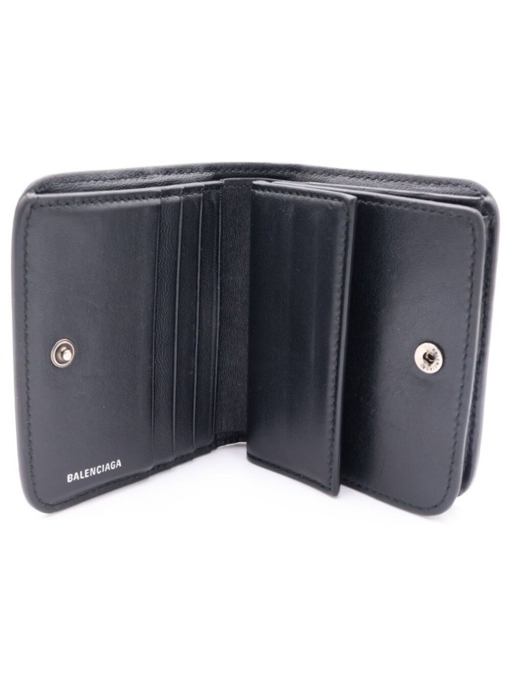 Balenciaga Cagole Square Fold Wallet Black - Picture 4 of 6